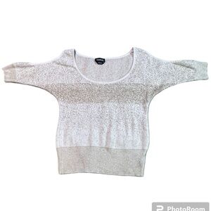 Bebe cold-shoulder rayon blend metallic sweater Women’s size small | y-2